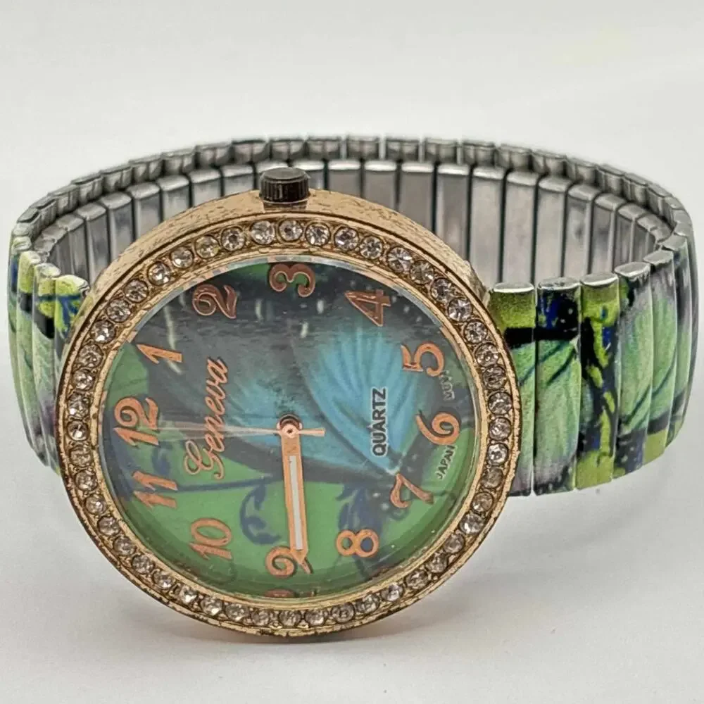 Green & Blue Butterfly Watch